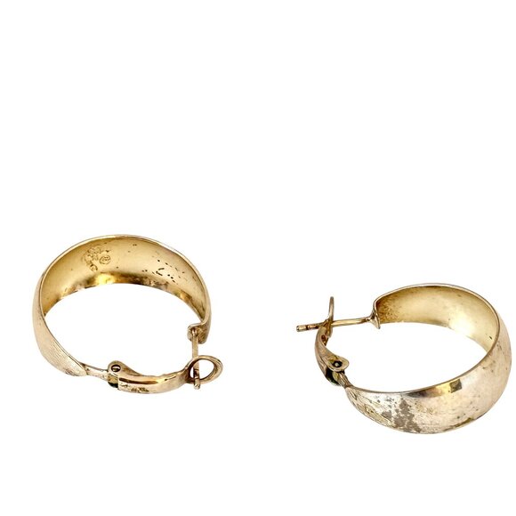 Sterling Silver Earrings Hoop Dangle Leverback Chunky Lightweight Thailand - Picture 6 of 12